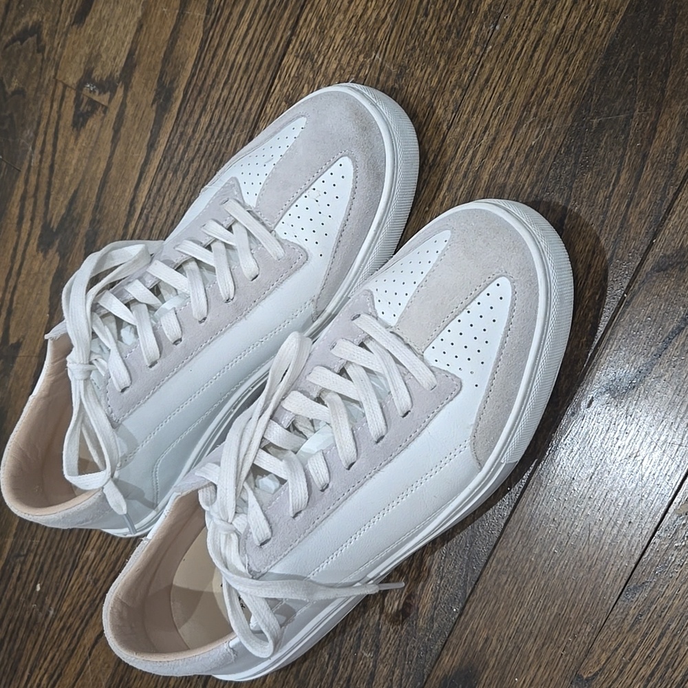 BYLT Basics Retroday White Gray Leather Men's Sneakers Size 8.5